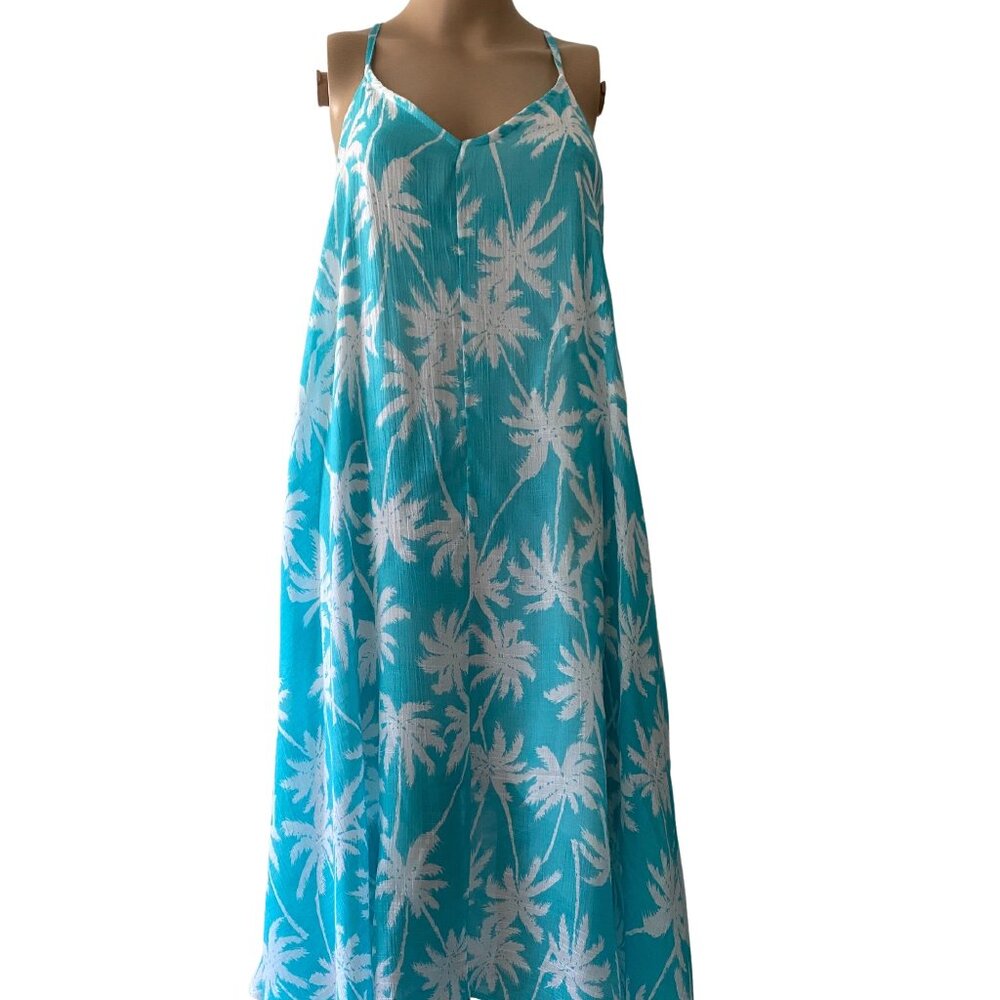 India Boutique One Size Palm Tree Handkerchief Summer Dress